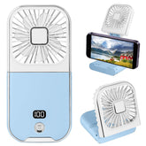 Folding Handheld Fan with LED Display & Power Bank