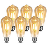 E27 Vintage LED Filament Bulb ST64 4W Warm White 6 Pack