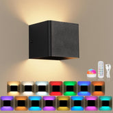 Wall Light LED Indoor - Black Wall Sconce Indoor USB Rechargeable 1.5W 3000K 4000K 6000K Brightness Adjustable - Modern Wall Lamp for Living Room Bedroom Stairs Hallway