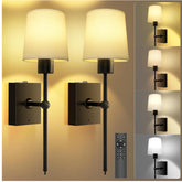 Rechargeable Battery Wall Sconces with Remote 2 Pack