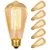 E27 Vintage Edison Bulb 40W Dimmable Warm White Pack of 6