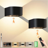 Battery Wall Light Indoor with 3 Colors, 5000mAh Wall Lamp without Power Connection, Rechargeable LED Wall Light with Motion Sensor, Wireless, Remote Control, Wall Light Up and Down for Hallway