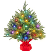 Yaheetech 2ft Pre-Lit Artificial Mini Christmas Tree with 35 LED Lights – Green