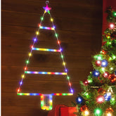 Moxled 2ft Battery LED Ladder Christmas Lights – Multicolor Waterproof Tree Lights with Timer – UK