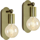 Vintage Indoor Wall Lamp 2 Pack E27 Industrial Metal Wall Light Adjustable Mid Century Modern Wall Sconce Set of 2 Rotatable Retro Wall Spotlight Bathroom Vanity Wall Light for Mirror Bedside