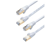 JAVEX CAT7/CAT6A RJ45 S/STP 10Gbps Shielded Ethernet Patch Cable White 1.5M 7FT 2-Pack UL Listed High Speed Network LAN Cord for Router PC Gaming