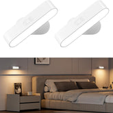 Battery Operated Wall Lights, Wireless LED Wall Sconce Set of Two, Rechargeable Wall Sconces for Living Room, 5 Colors Dimmable Wall Lamps for Bedroom, White 2 Pack