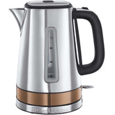 Luna 1.7L Stainless Steel & Copper Cordless Electric Kettle – Quiet & Fast Boil 3KW, Perfect Pour Spout & Washable Filter