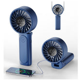Portable Handheld Fan 4000mAh LED Display 6-Speed Foldable