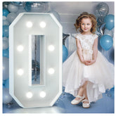 3FT Light Up Numbers Birthday Decoration Large Marquee Numbers 0 for 30th 40th 50th Birthday Party Decor Wedding, Big Number Frame Foam Cardboard Mosaic Arch Stand Pre-cut Numbers