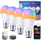 B22 AI Smart WiFi Colour Changing Bulb 1100lm 4 Pack