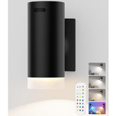 Battery Operated Wall Lights, Rechargeable Indoor Touch Dimmable with Remote Control, Magnetic Wall Sconce Lights, Black Wireless LED Decor Lighting, 3000mAh