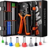 SOMELINE Crimping Tools Set with 9 Types of Ferrules - Ferrule Pliers 0.25-10mm²(AWG 24-8) I Electricians Tools, Crimper, Crimping Pliers, Wire Crimping Tool, Crimping Tool