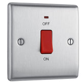 BG Electrical NBS74-01 Switched Cooker Control Unit with a Power Indicator, 45 Amp, Brushed Steel