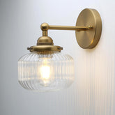 Industrial Ribbed Glass Wall Light E27 Antique