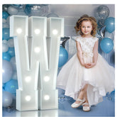 3FT Light Up Letters Birthday Decoration Large Letters W for Party Decorations Marquee Letters for Wedding Graduation Decorations Mosaic Arch Stand Pre-cut DIY Foamboard