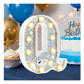 LED Marquee Letter Light Silver Q – Battery Powered Night Light