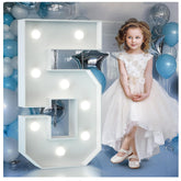 3FT Light Up Numbers Birthday Decoration Large Marquee Numbers 5 for 15th 50th Birthday Party Decor Wedding, Big Number Frame Foam Cardboard Mosaic Arch Stand Pre-cut Numbers