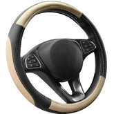 COFIT Microfiber Leather Steering Wheel Cover Beige and Black