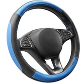 COFIT Microfiber Leather Steering Wheel Cover Blue and Black