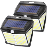 412 LED Solar PIR Motion Sensor Wall Light Clear White Outdoor Security Lamp