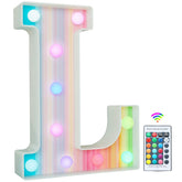 Rainbow LED Letter Light L Remote Color Changing