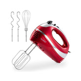 VonShef Hand Mixer Electric Whisk – 300W Food Mixer for Baking, 5 Speeds, Turbo Boost, Eject Button, 2 Beaters, 2 Hooks & Whisk – Red