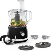 Black Collection 500W All-In-One Food Processor – 2.4L Bowl, 13 Functions, 2 Speeds, 4 Accessories, Dishwasher Safe