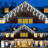 LITOHOM Icicle Outdoor Christmas Lights 460 LEDs 17.5M Cool White Waterproof