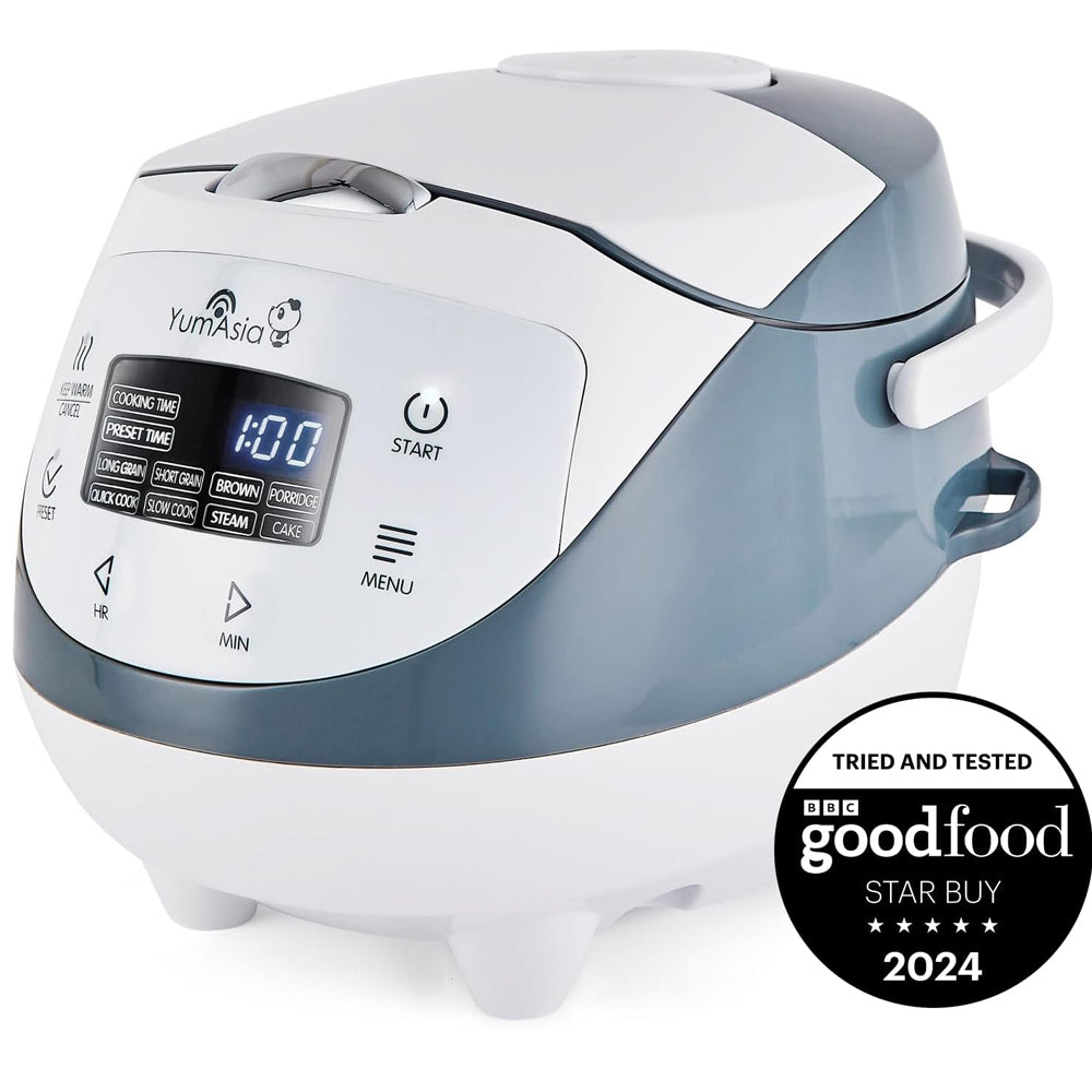 Yum Asia Panda Mini Rice Cooker 3.5 Cup White & Grey