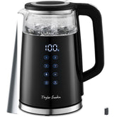 Swoden 1.7L Electric Kettle with Temperature Control, Digital Display, Double-Walled Glass, 2200W, Keep Warm – Black