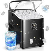 FOHERE Ice Maker Machine Countertop – 14KG/24H – 2 Ice Sizes – Self-Cleaning – Black