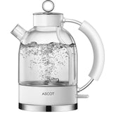 Electric Kettle 1.5L Glass Tea Kettle Rose Gold – Fast Boil, BPA-Free, Auto Shut-Off, Boil-Dry Protection, Gift for Home & Office