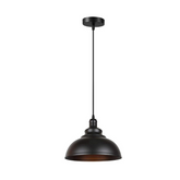 Modern Ceiling Pendant Light with Black Metal Lampshade 29cm, E27 Base & Adjustable Cable – Hanging Light for Kitchen, Bar, Living Room