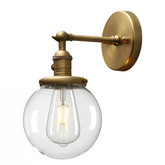 Clear glass globe wall sconce for bedroom UK