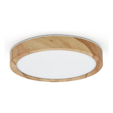 12W Wood Grain Flat Small Round Nordic Flush Ceiling Light