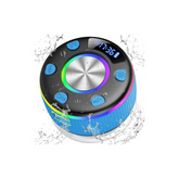 Bluetooth speaker with water splashes on a white background