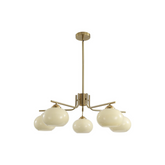 Lighting Modern Brushed Gold 5-Light Glass Globe Chandelier - Mid Century Brass Sputnik Dining Room Light Fixture