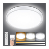 Ceiling light fixture with control panel and color temperature options on a white background