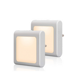 Two square light fixtures with on/off switch on a white background