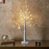 White Christmas Tree with Lights Tabletop Decoration