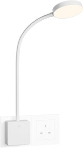 White LED floor lamp with flexible neck on a white background
