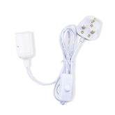 White electrical plug with cable on a white background
