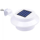 White solar light with blue panel on a white background