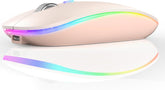 Wireless mouse with RGB lighting on a white background