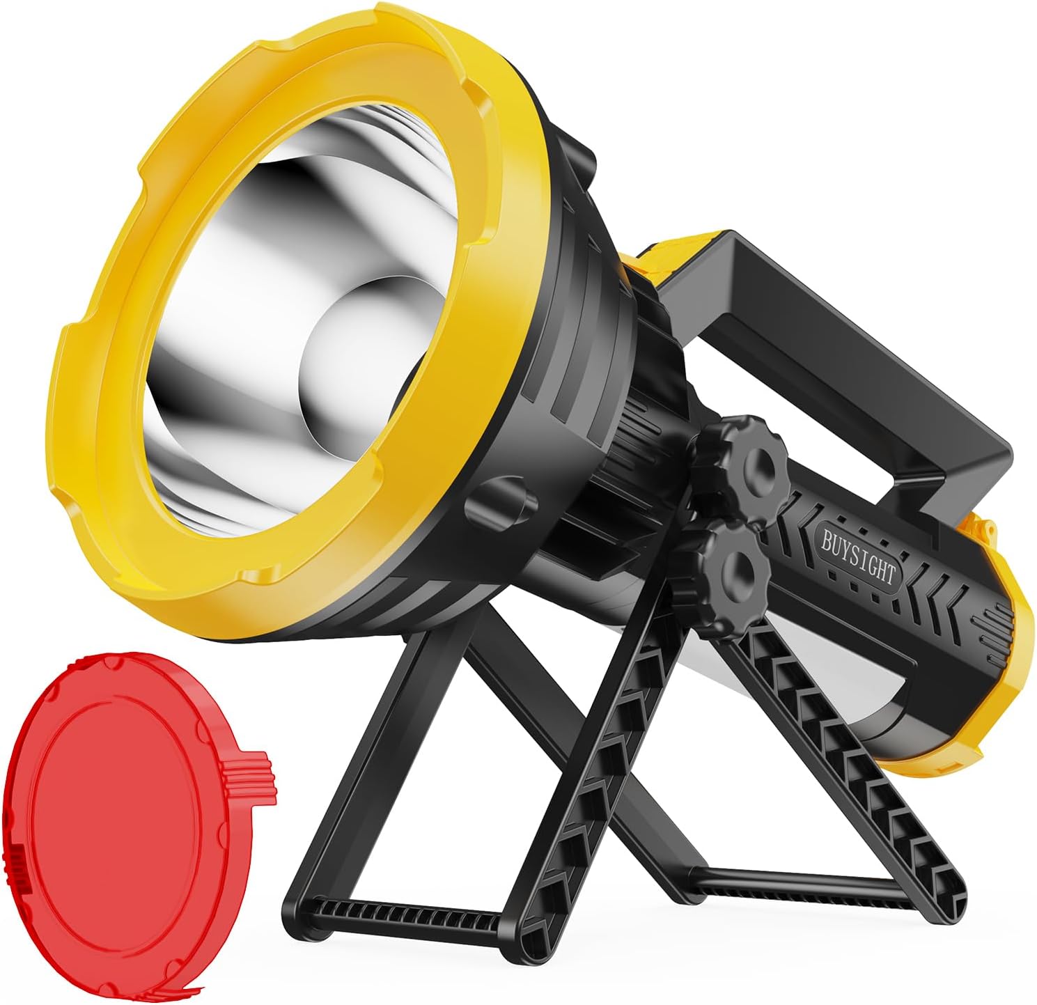 Rechargeable Spotlight Flashlight 1,000,000 Lumens – Waterproof Long-Range Handheld Searchlight with Red Lens