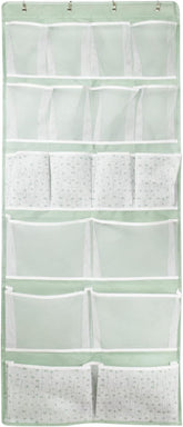 Kancnt Over the Door Hanging Organiser with 18 Pockets, Green & White – Turn Unused Door Space into a Clever Storage Spot