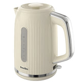 Bold Vanilla Cream Electric Kettle – 1.7L Capacity, 3kW Fast Boil – Chrome Accents, Textured Design, Easy Clean, Cord Storage