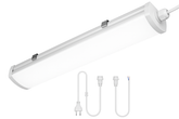 White LED strip light with connectors on a white background