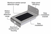 Aluminum Motion Sensor LED Solar Security Light